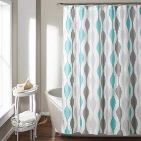 Mid Century Geo Shower Curtain shower curtain,bath curtain,bathroom decor