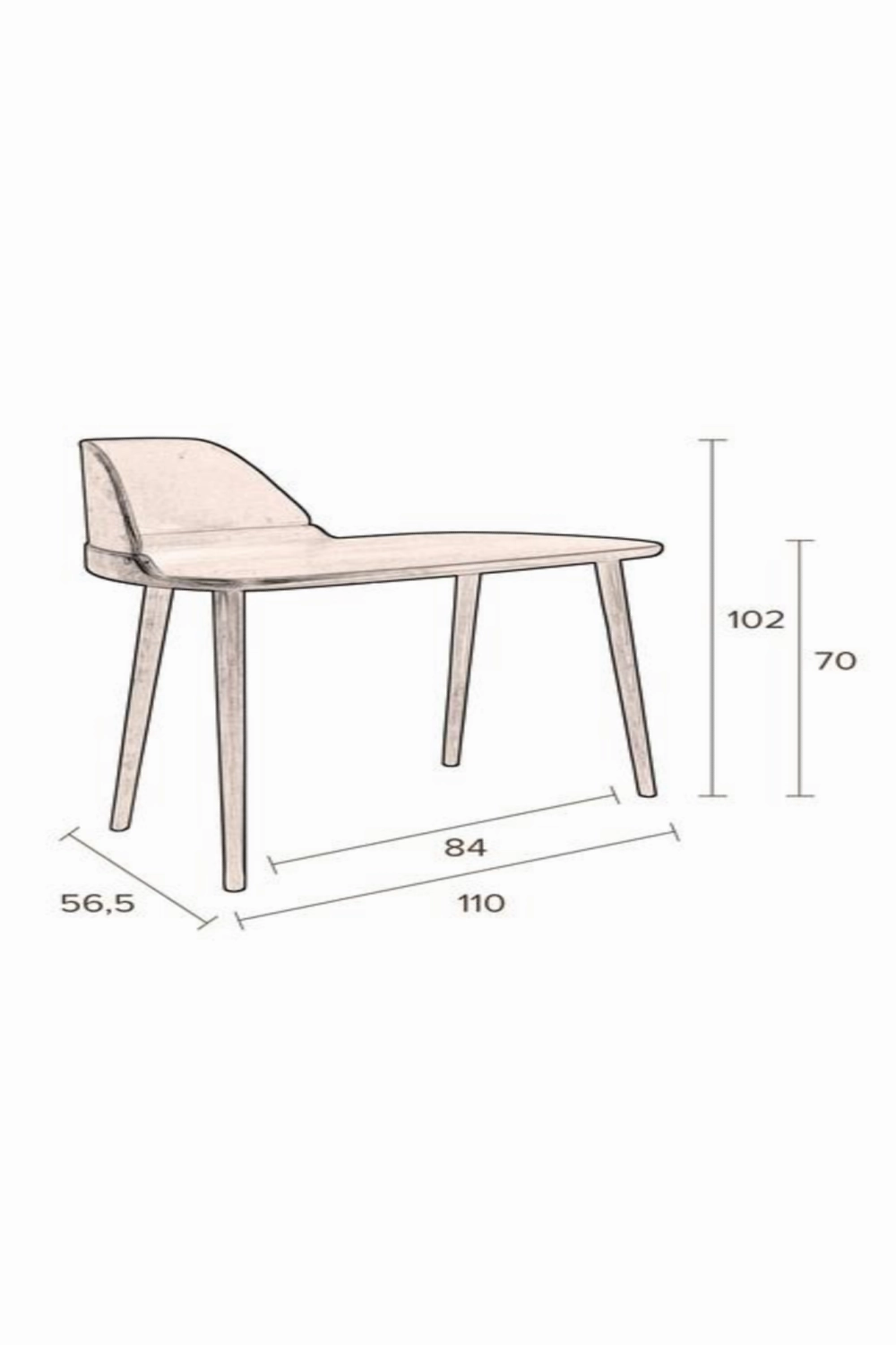 Mid-Century Modern Wooden Desk | Dutchbone Finn