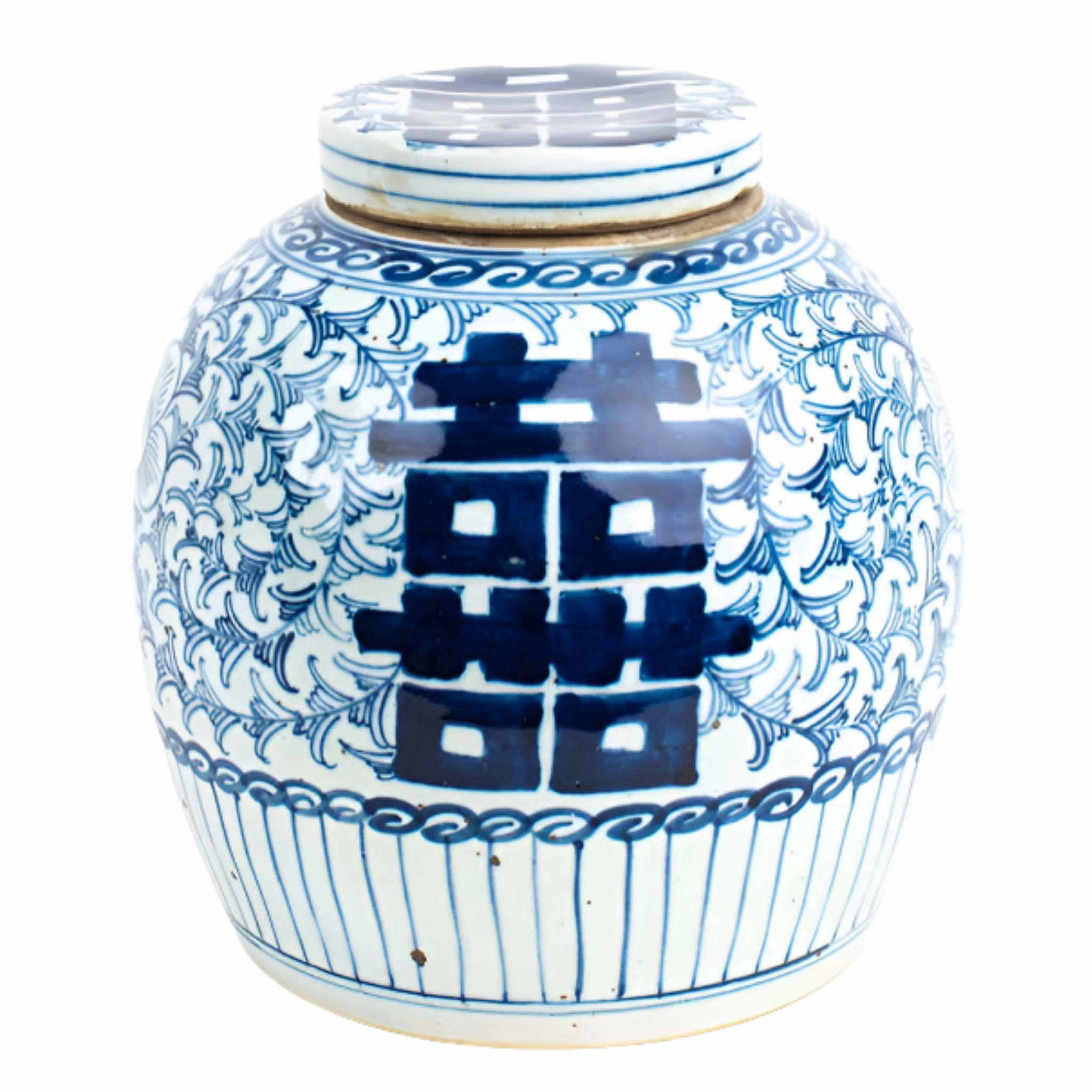 Mid Sized Double Happiness Flat Top Jar vase,flower vase,home decoration