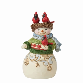Mini Snowman with Nest on Head figurines,decorative figurines,home accents