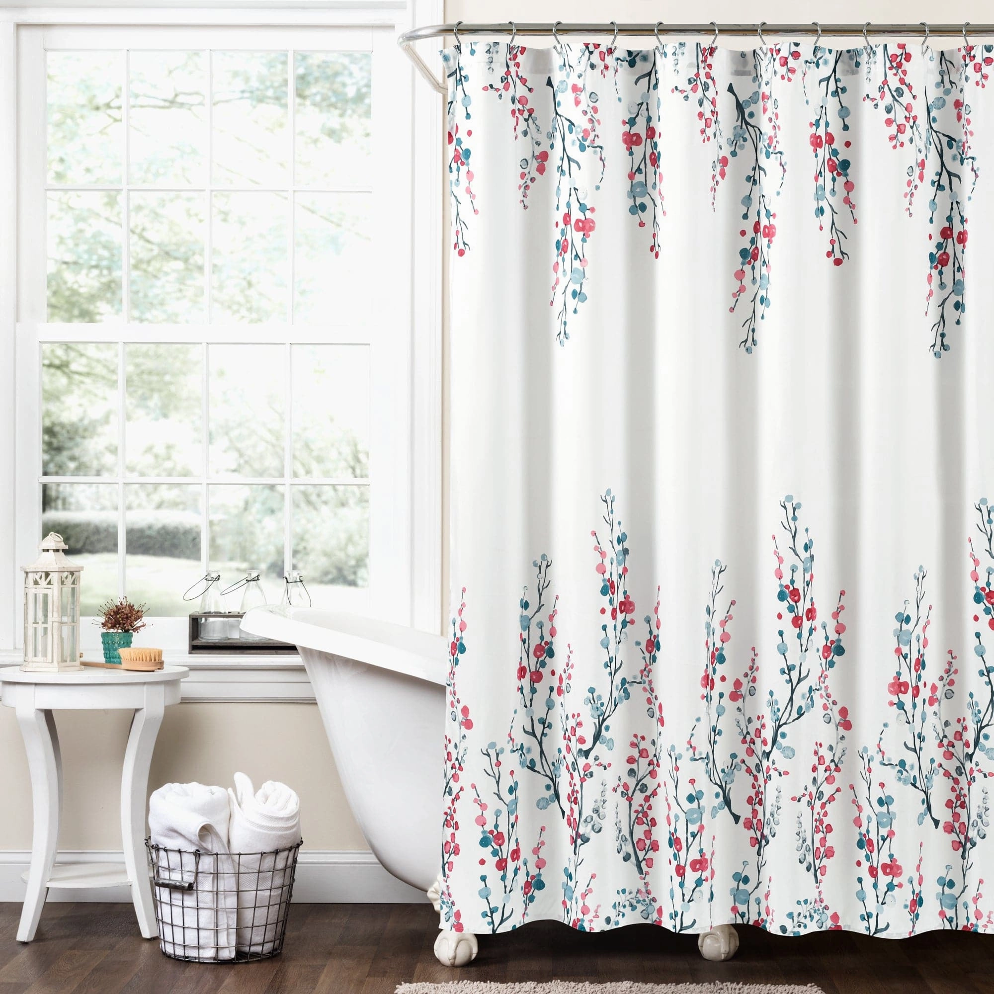 Mirabelle Watercolor Floral Shower Curtain shower curtain,bath curtain,bathroom decor
