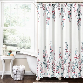 Mirabelle Watercolor Floral Shower Curtain shower curtain,bath curtain,bathroom decor