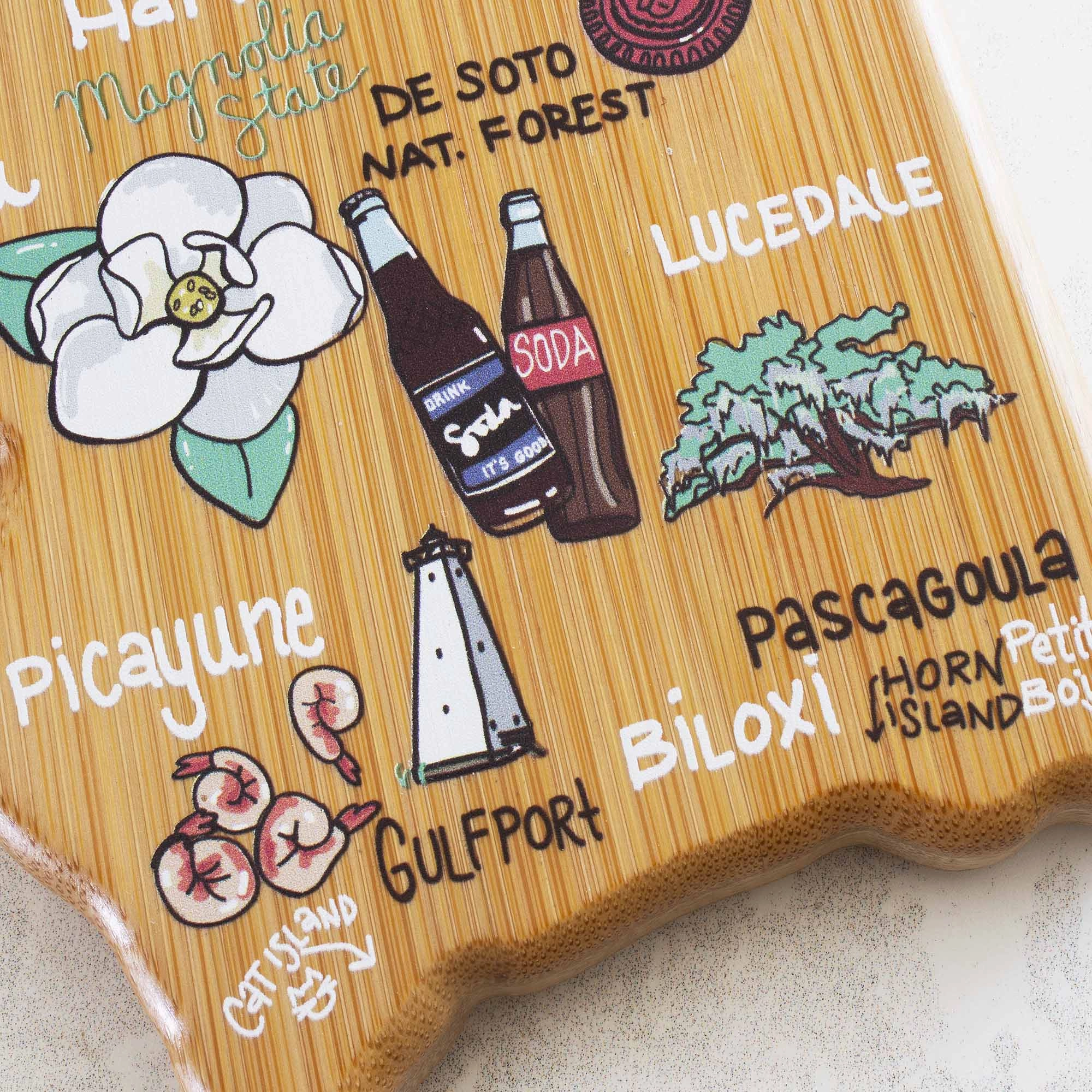 Mississippi Cutting Board with Artwork by Fish Kiss