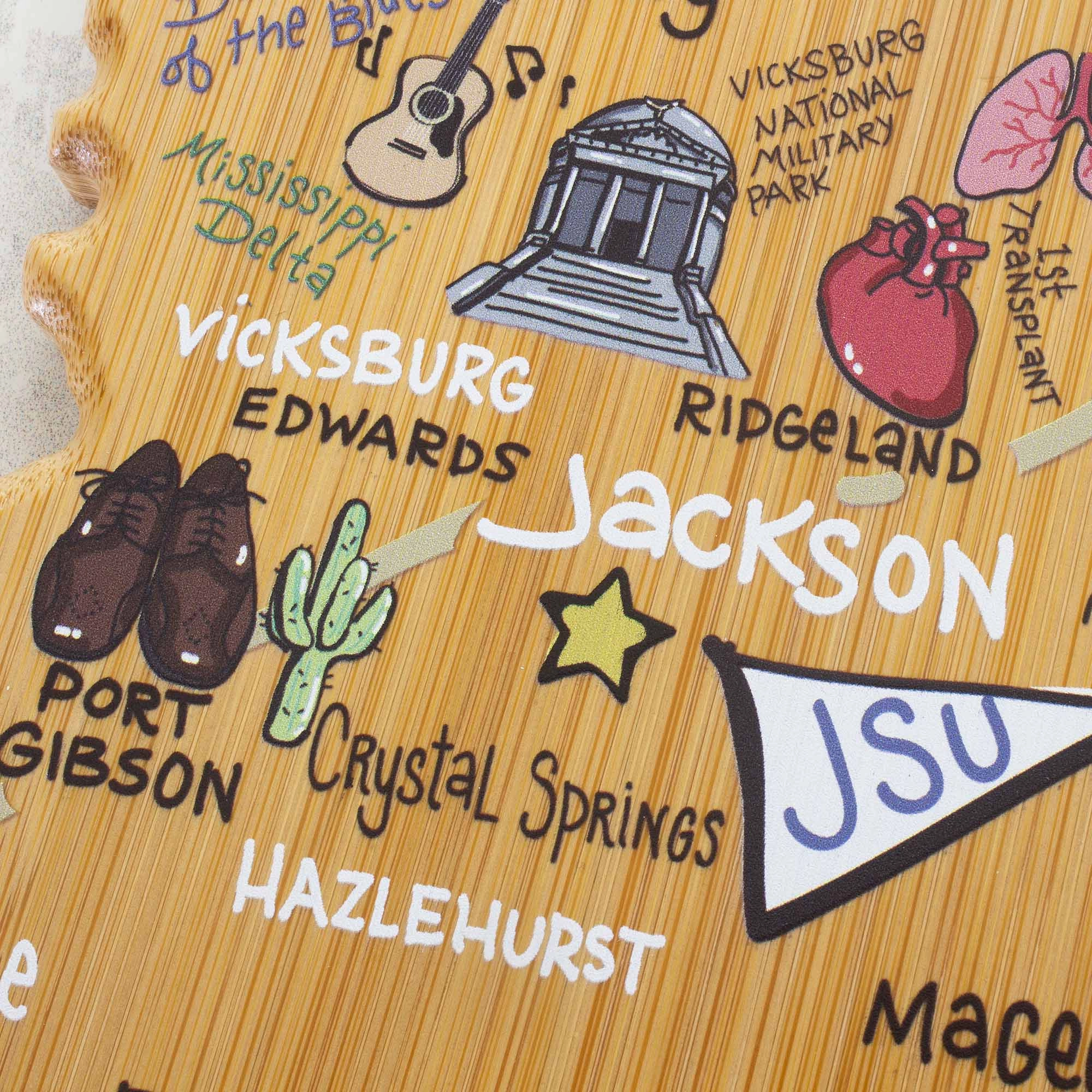 Mississippi Cutting Board with Artwork by Fish Kiss