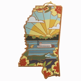 Mississippi Cutting Board with Artwork by Summer Stokes cutting board,chopping board,kitchen tools