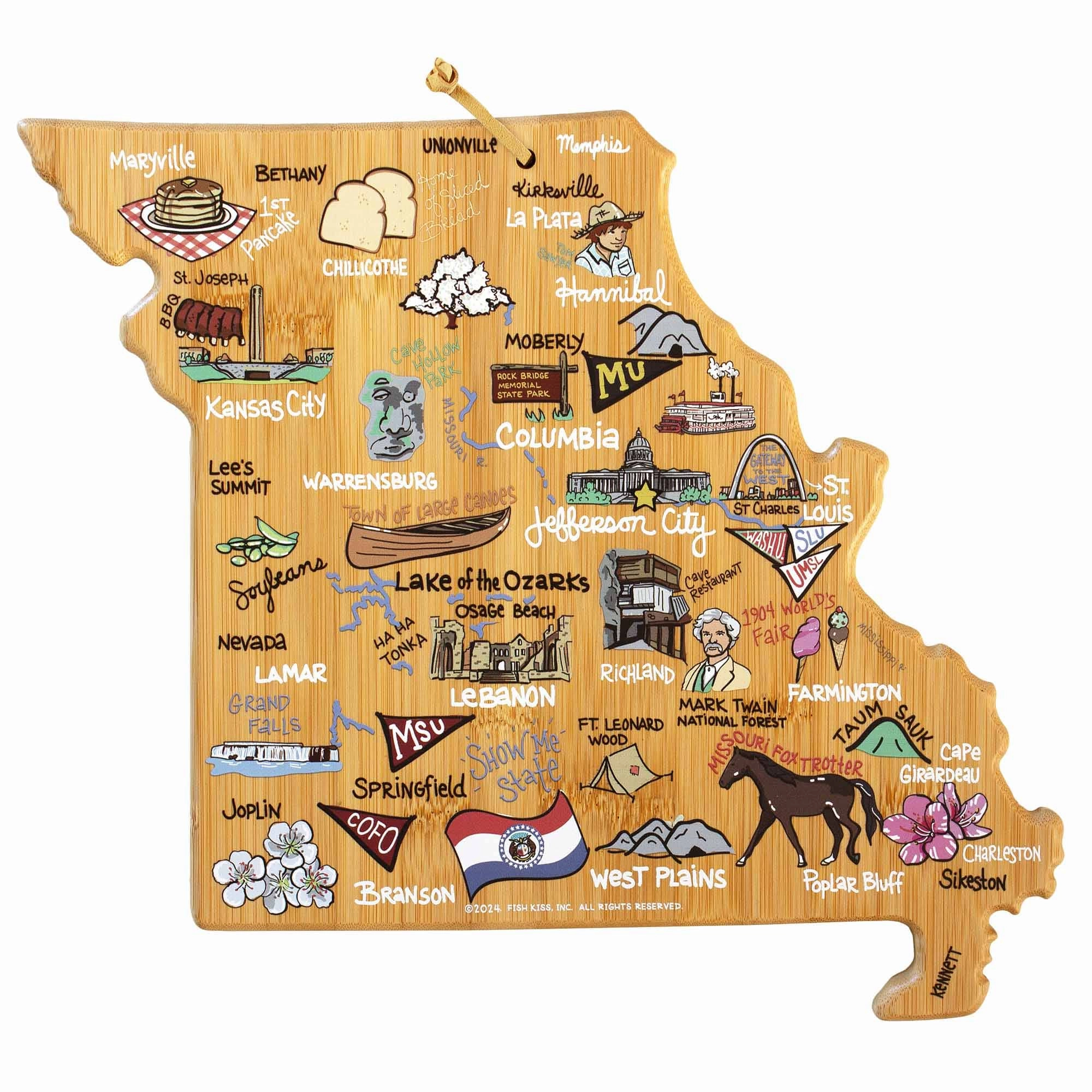 Missouri Cutting Board with Artwork by Fish Kiss cutting board,chopping board,kitchen tools
