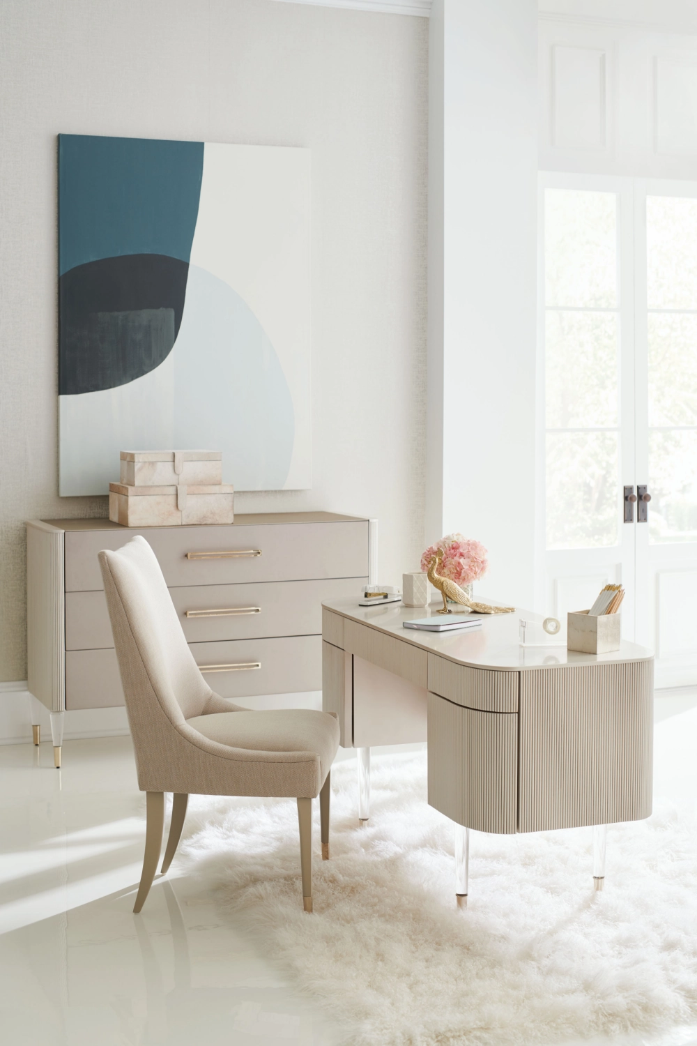 Modern Cream Dressing Table | Caracole Lady Love