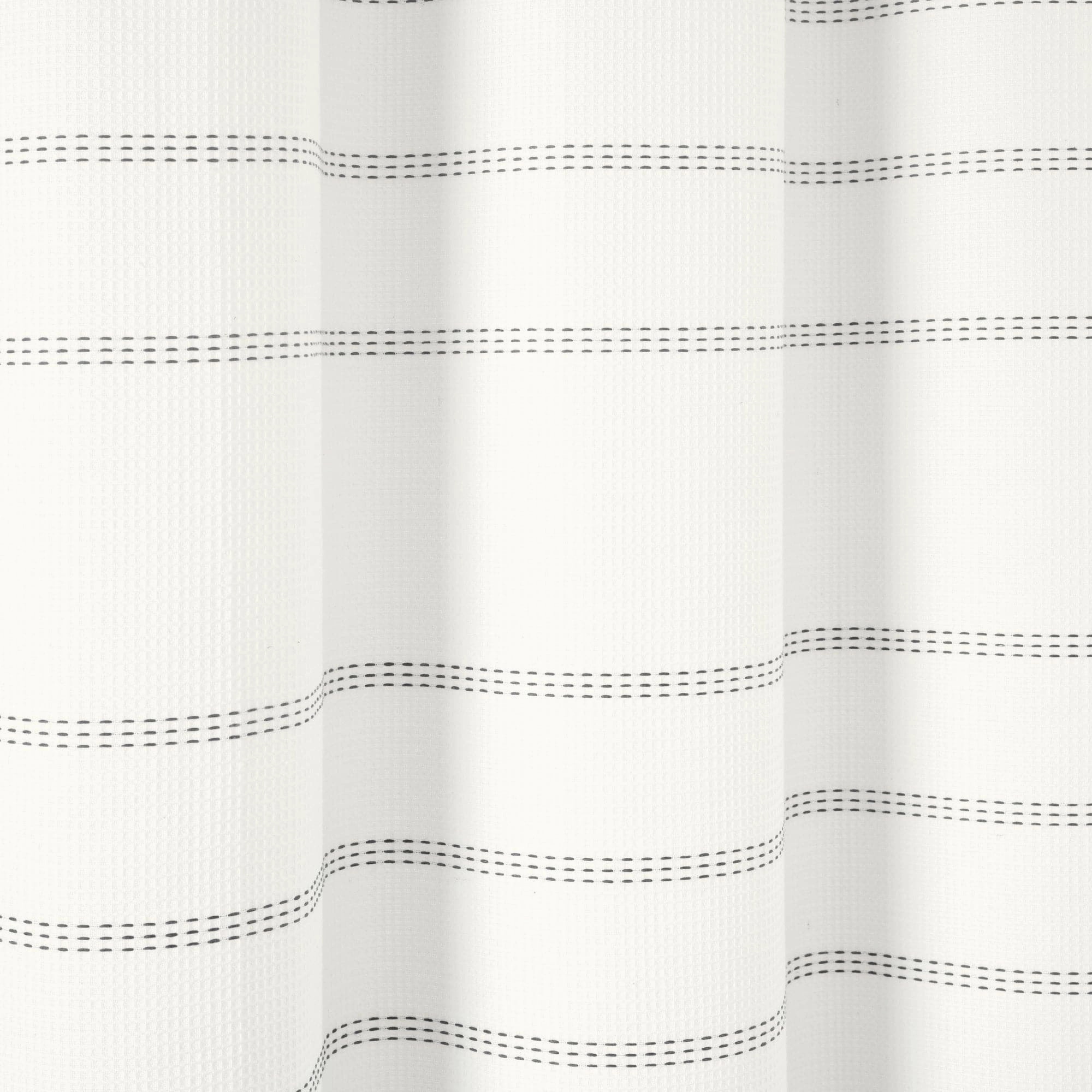 Modern Galaxy Waffle Woven Cotton Blend Shower Curtain