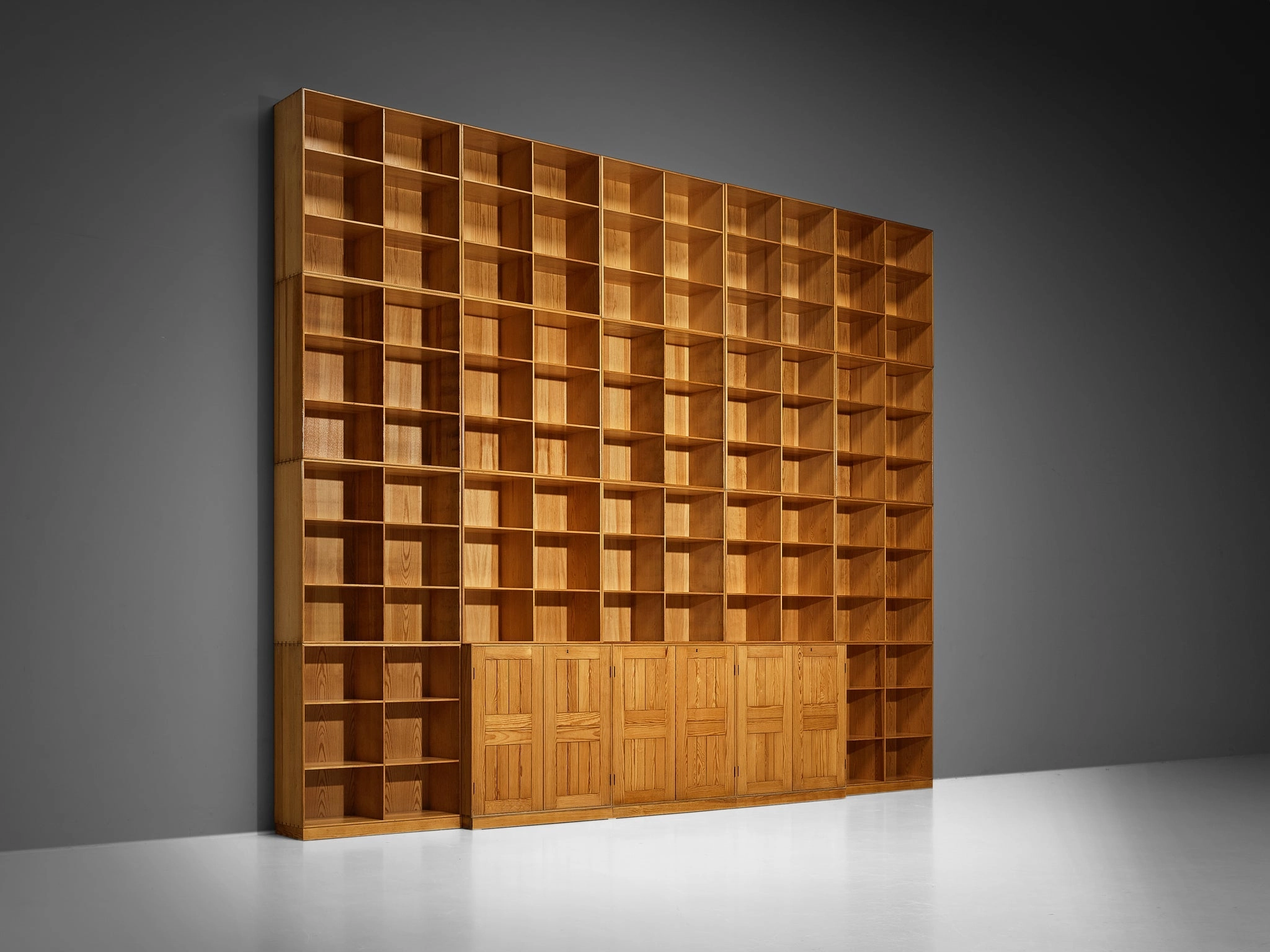Mogens Koch for Rud Radmussen Substantial Modular Library in Pine storage cabinet,organizer,furniture storage