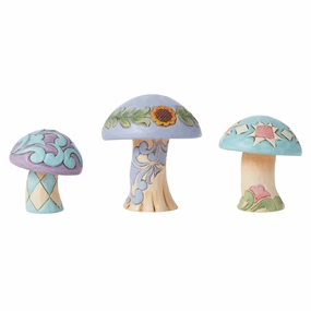 Mushrooms Set of 3 Figurines figurines,decorative figurines,home accents