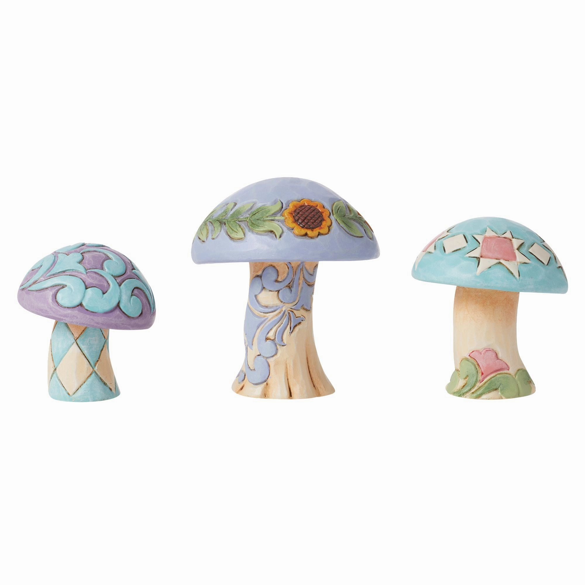 Mushrooms Set of 3 Figurines figurines,decorative figurines,home accents