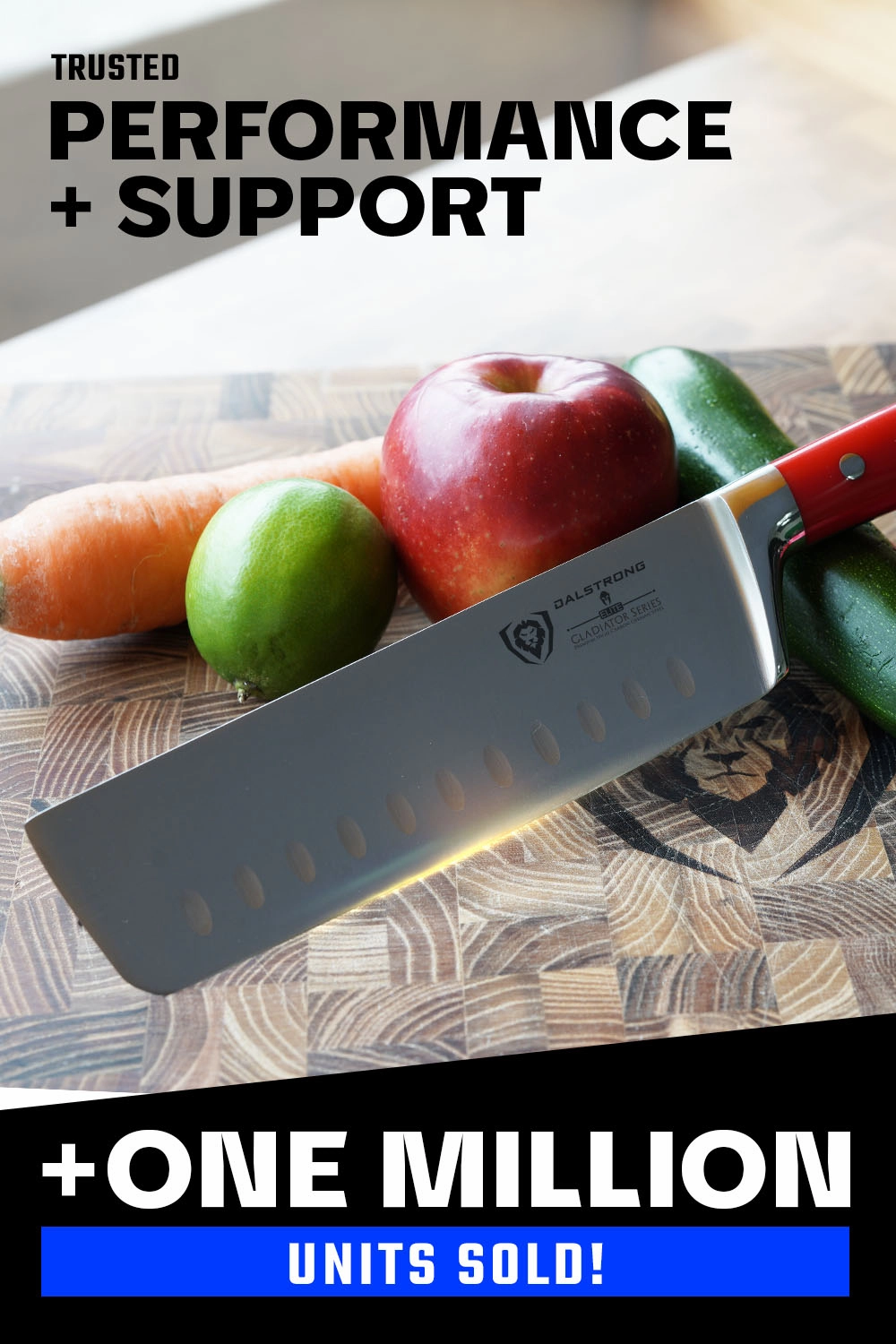 Nakiri Vegetable Knife 7" | Crimson Red ABS Handle | Gladiator Series | NSF Certified | Dalstrong 