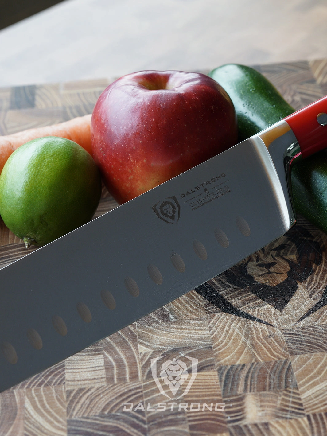 Nakiri Vegetable Knife 7" | Crimson Red ABS Handle | Gladiator Series | NSF Certified | Dalstrong 