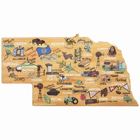 Nebraska Cutting Board with Artwork by Fish Kiss cutting board,chopping board,kitchen tools