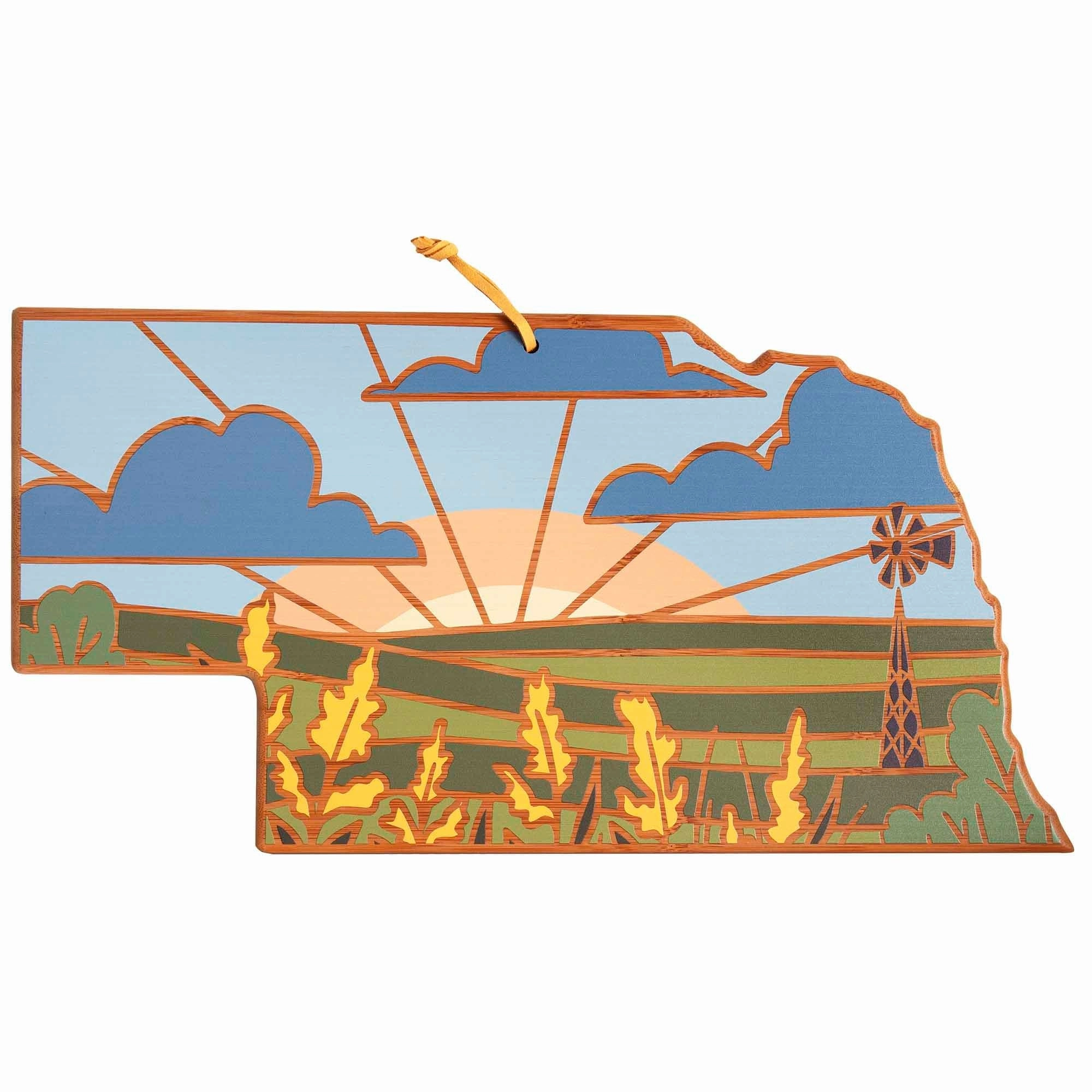 Nebraska Cutting Board with Artwork by Summer Stokes cutting board,chopping board,kitchen tools