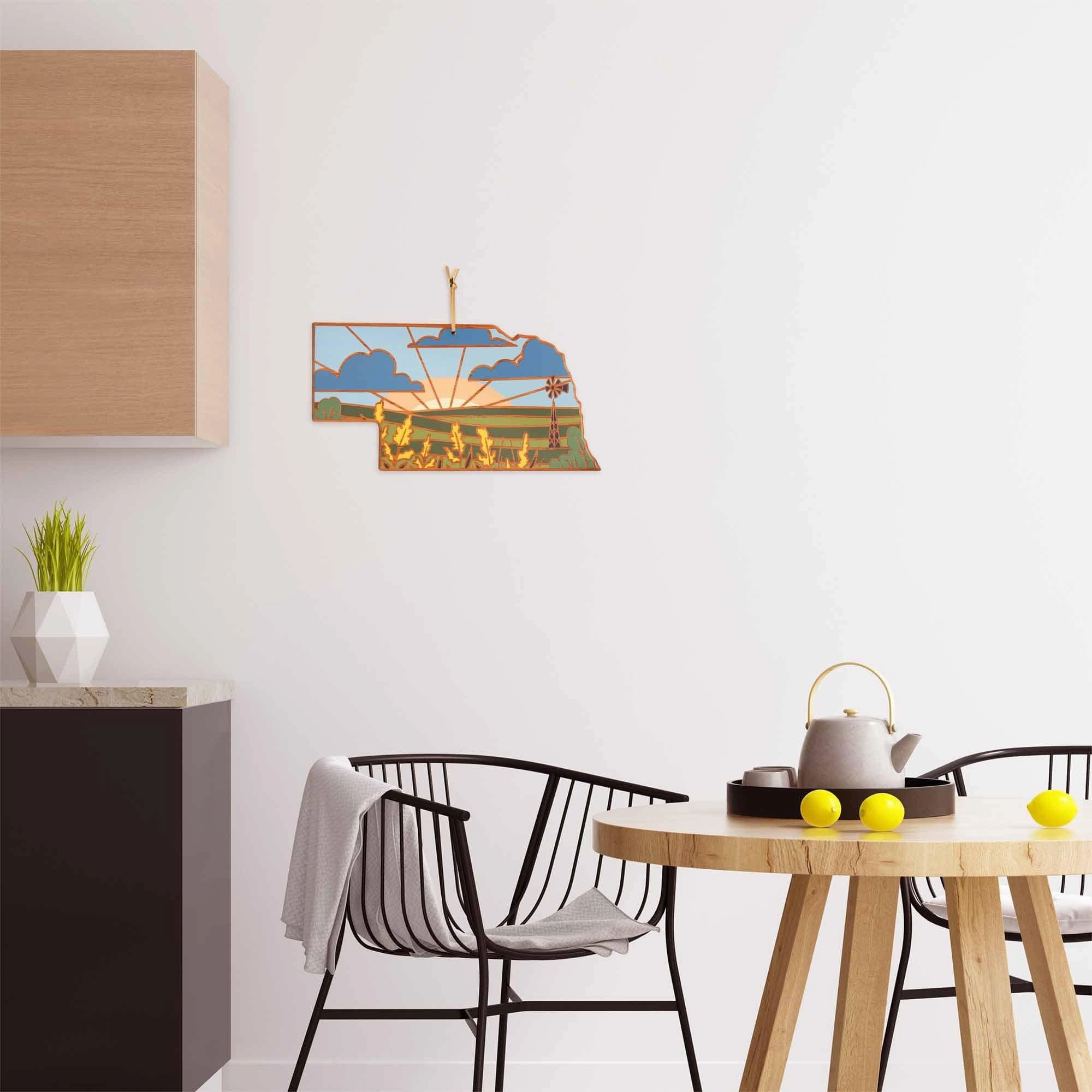 Nebraska Cutting Board with Artwork by Summer Stokes