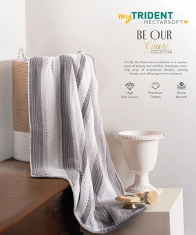 Nectarsoft Be Our Guest Bath Towel, 625 GSM, 100% Cotton, Grey, Aries bath towels,soft towels,bathroom textiles