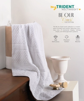 Nectarsoft Be Our Guest Bath Towel, 625 GSM, 100% Cotton, White,  Elanz bath towels,soft towels,bathroom textiles