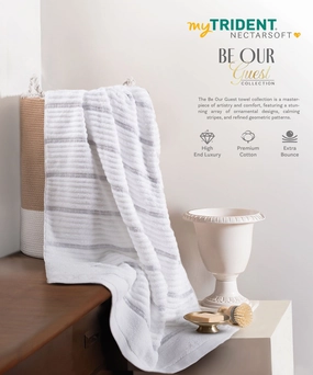 Nectarsoft Be Our Guest Bath Towel, 625 GSM, 100% Cotton, White, Celise bath towels,soft towels,bathroom textiles