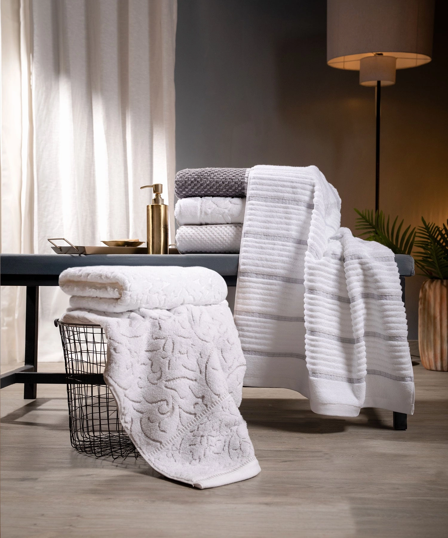 Nectarsoft Be Our Guest Bath Towel, 625 GSM, 100% Cotton, White, Curate