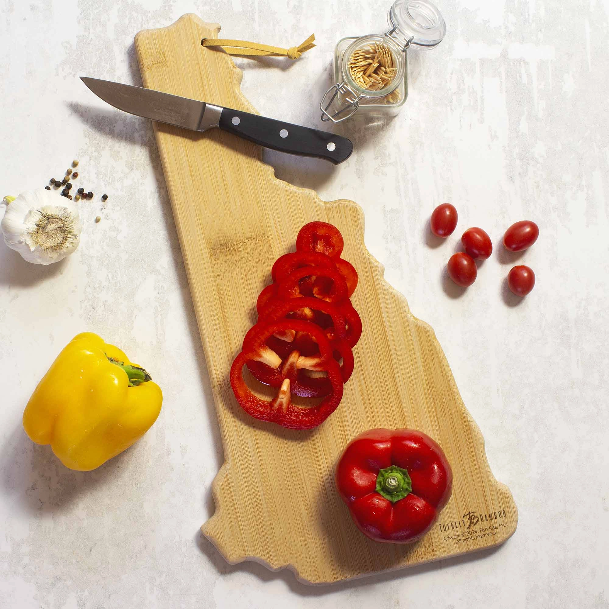 New Hampshire Cutting Board with Artwork by Fish Kiss