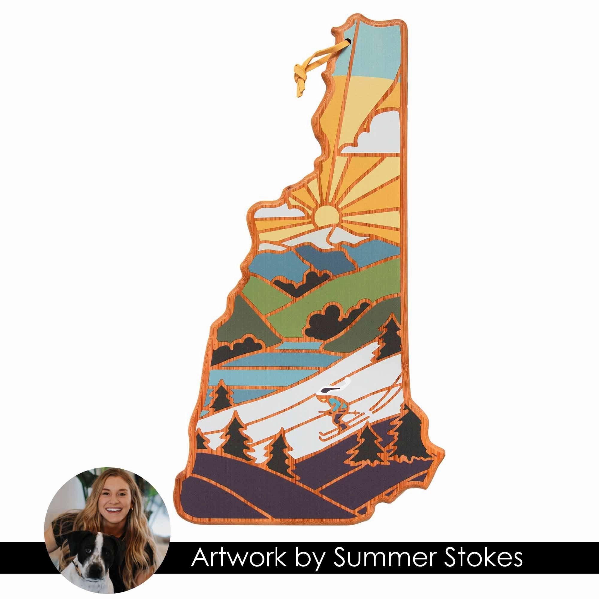 New Hampshire Cutting Board with Artwork by Summer Stokes