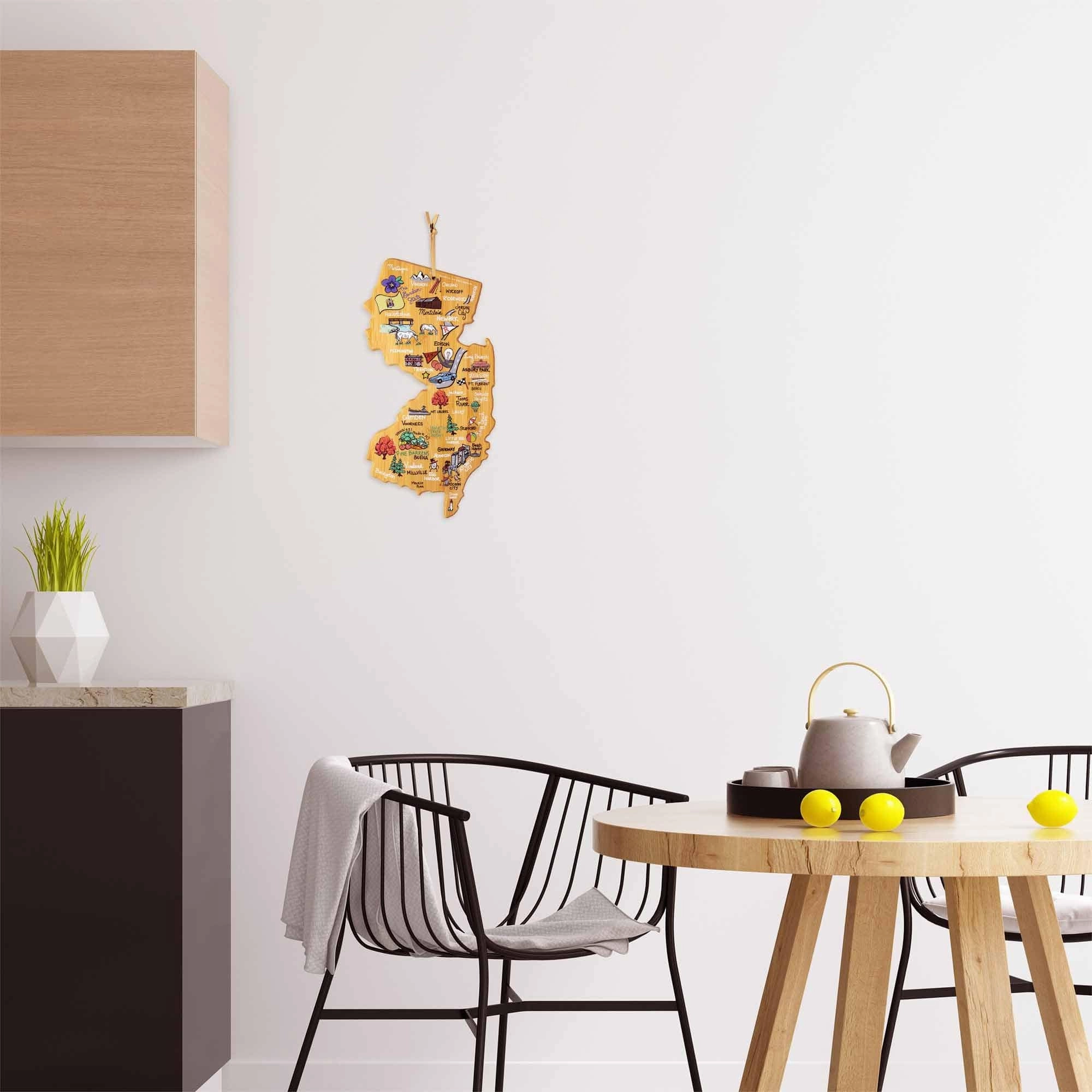 New Jersey Cutting Board with Artwork by Fish Kiss