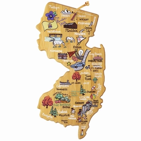 New Jersey Cutting Board with Artwork by Fish Kiss cutting board,chopping board,kitchen tools