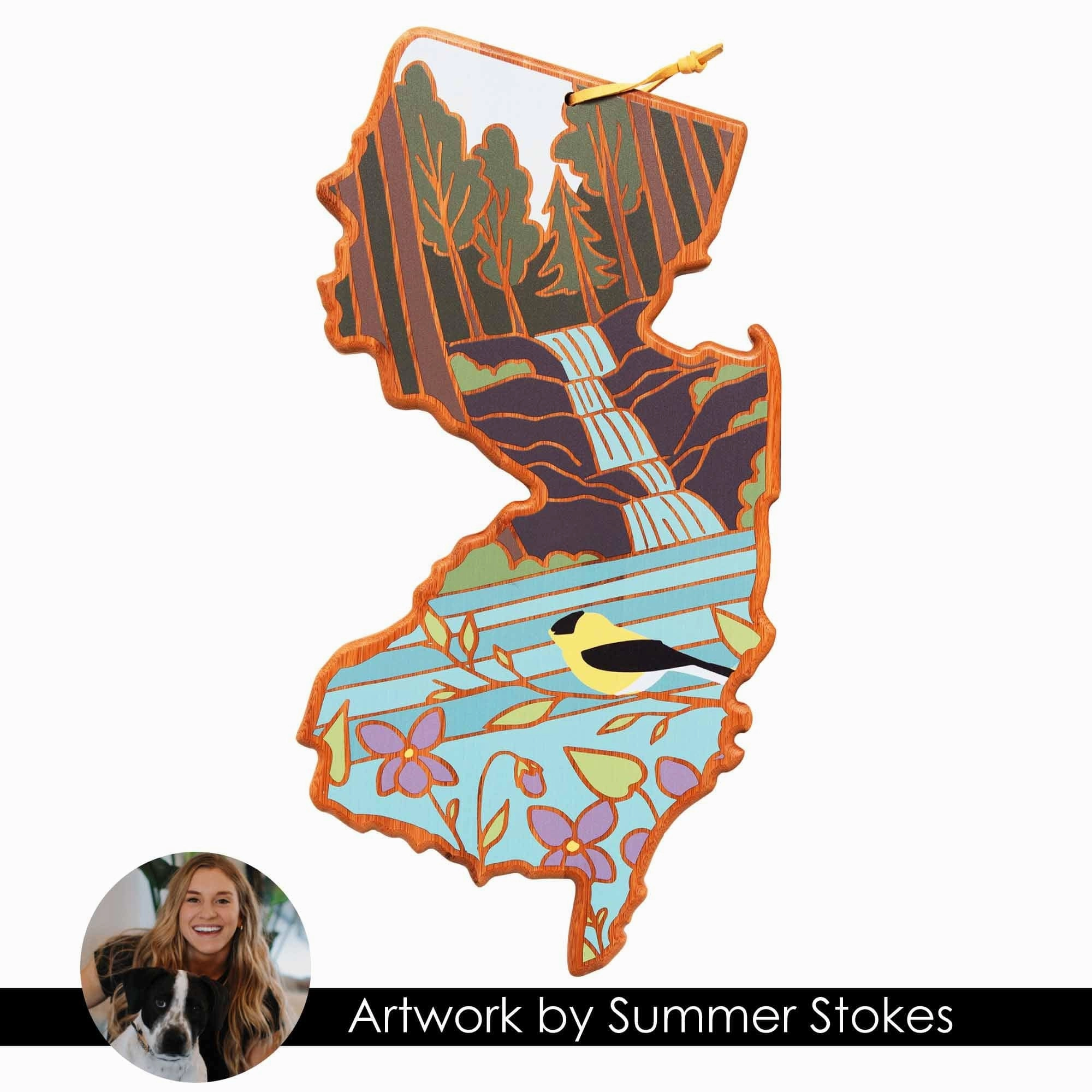 New Jersey Cutting Board with Artwork by Summer Stokes
