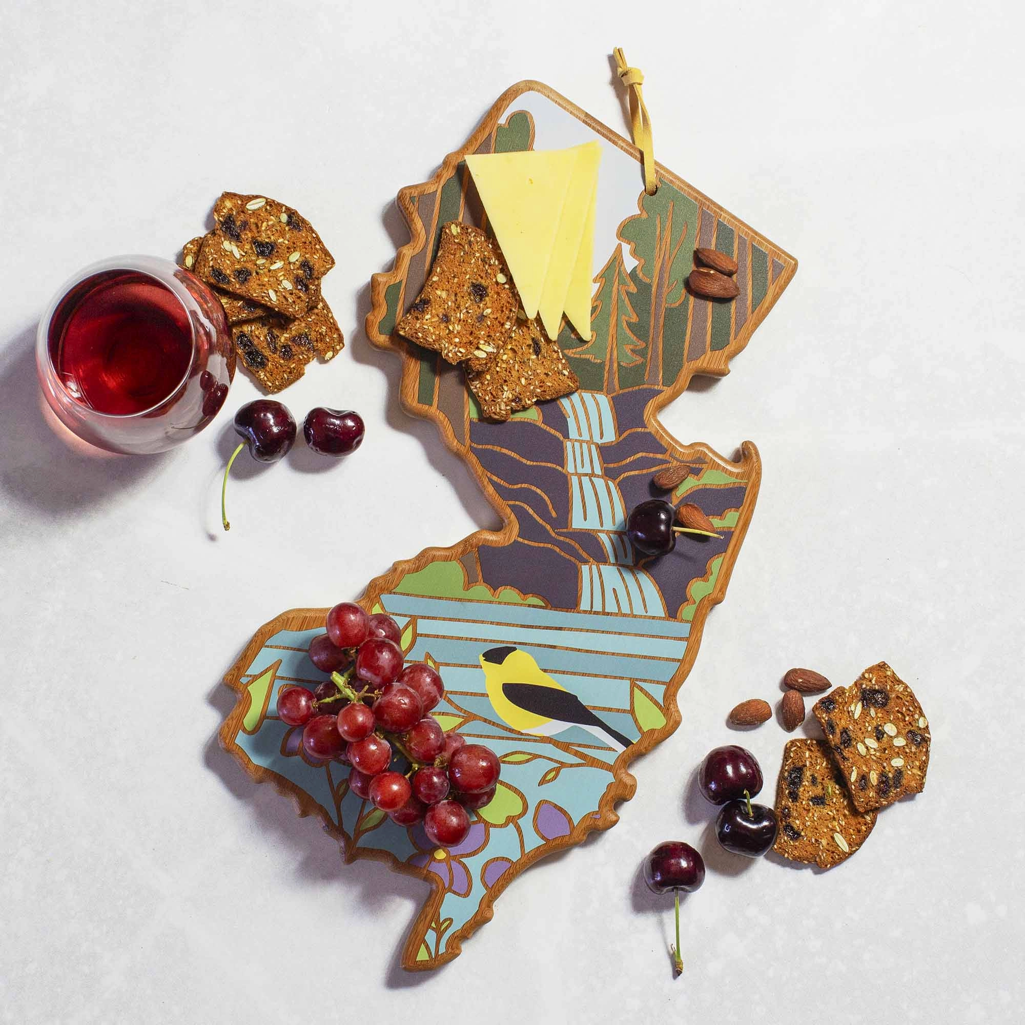 New Jersey Cutting Board with Artwork by Summer Stokes