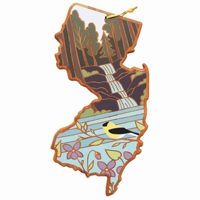 New Jersey Cutting Board with Artwork by Summer Stokes cutting board,chopping board,kitchen tools