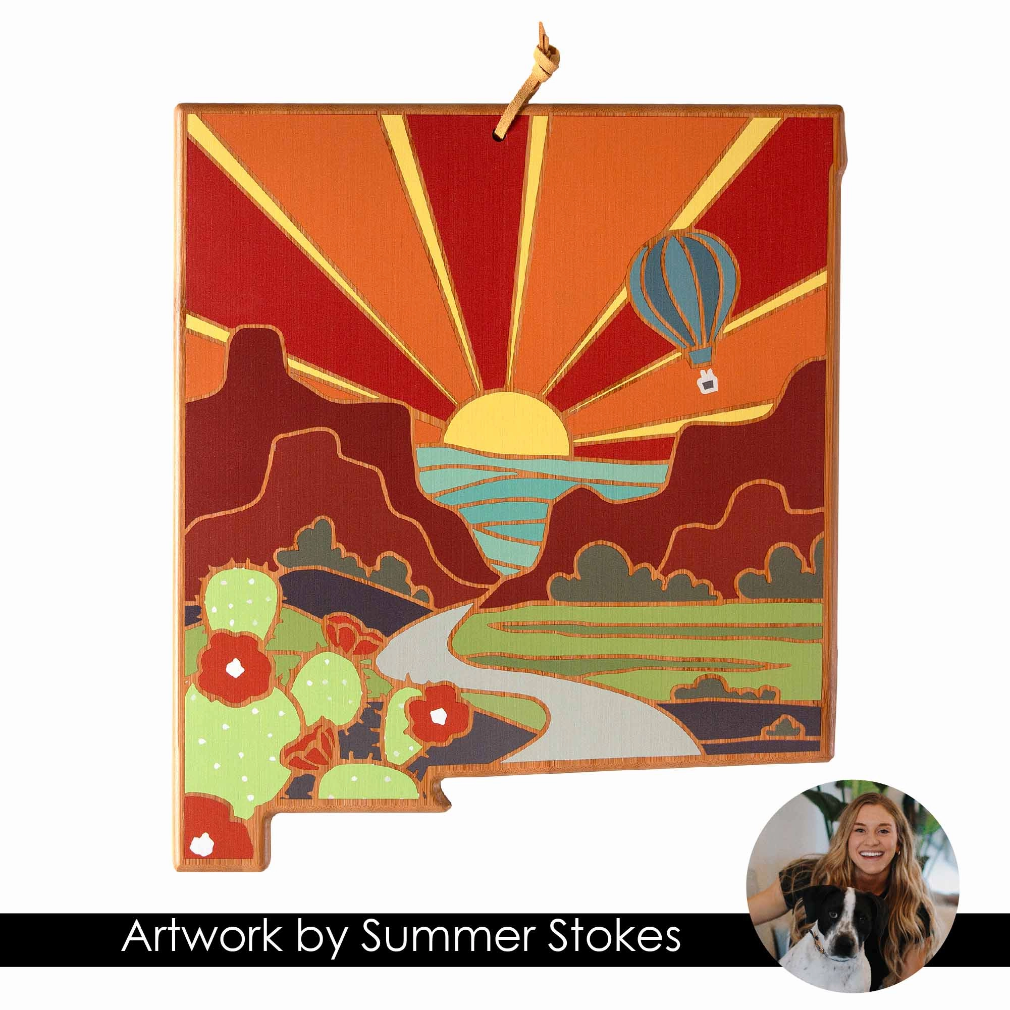 New Mexico Cutting Board with Artwork by Summer Stokes