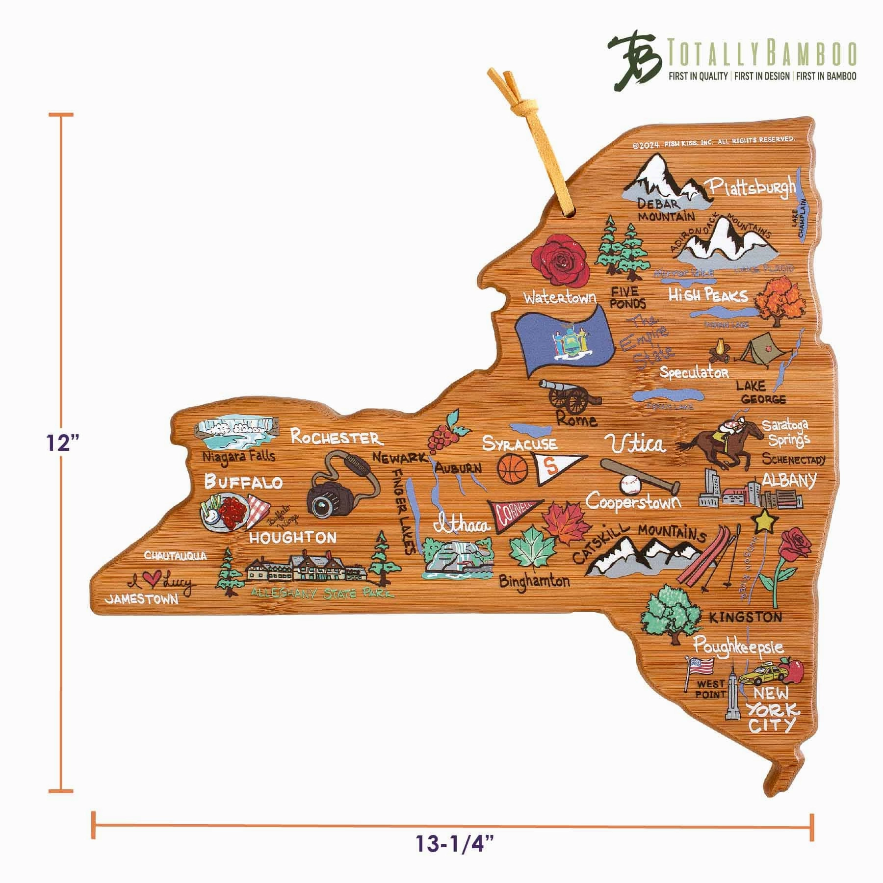 New York Cutting Board with Artwork by Fish Kiss