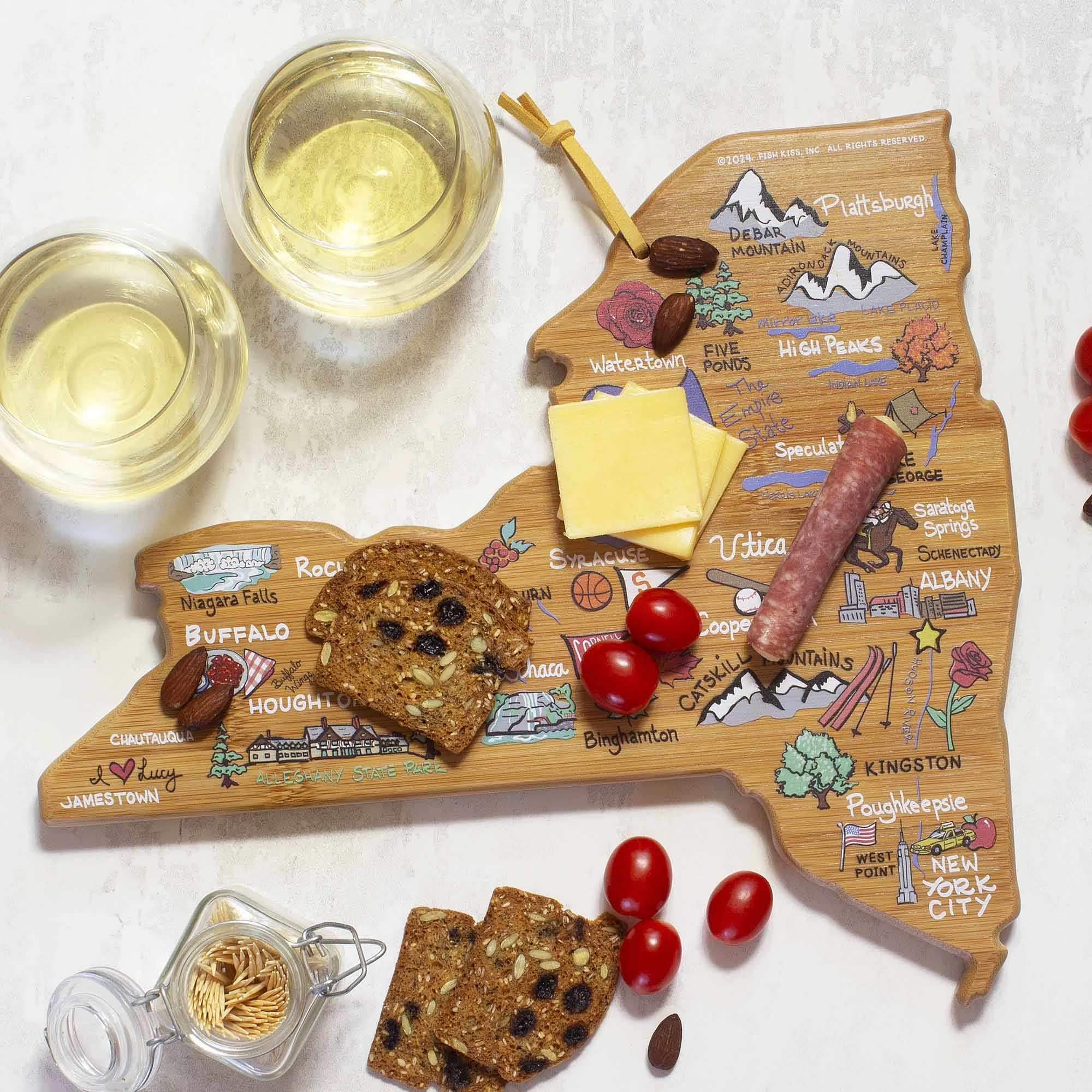 New York Cutting Board with Artwork by Fish Kiss