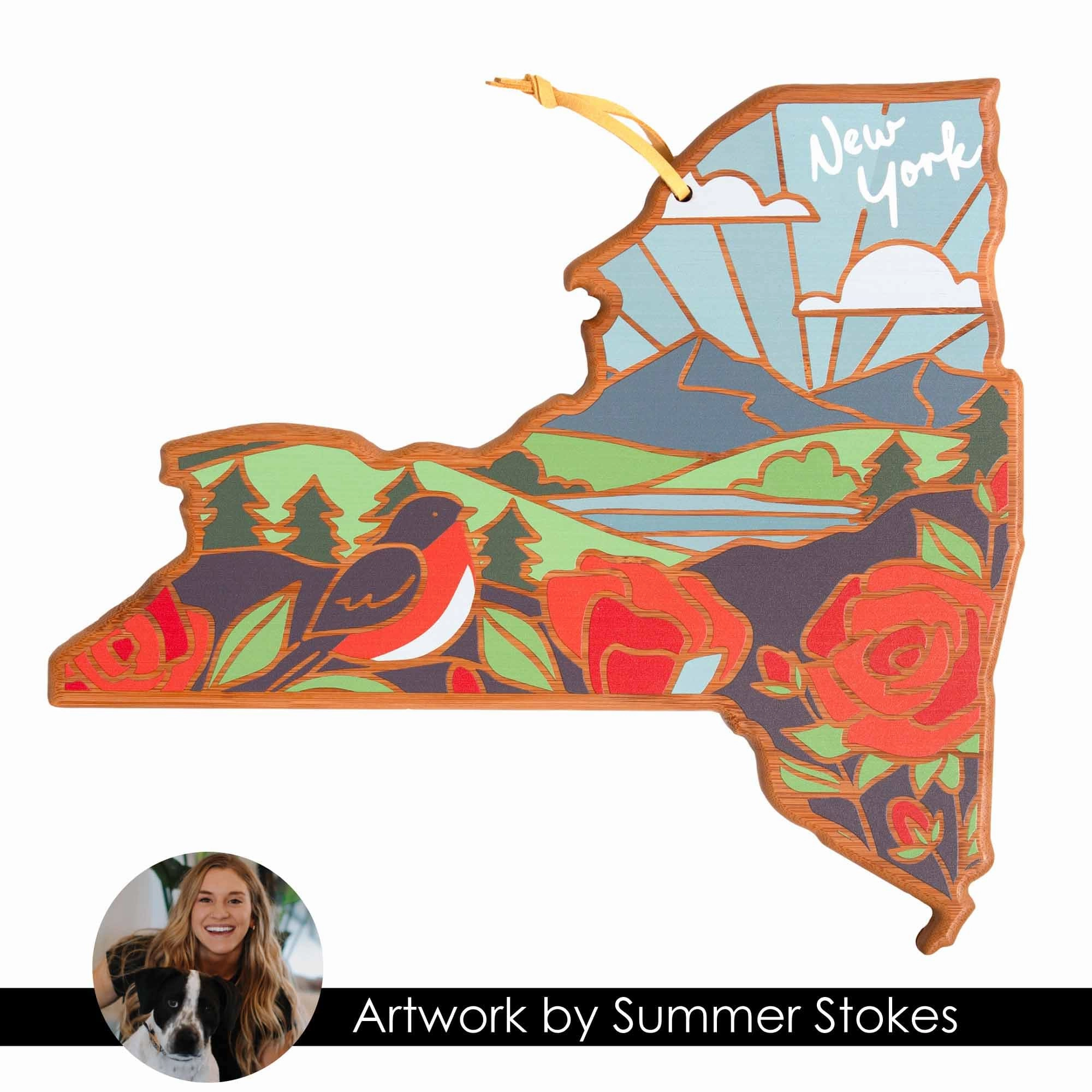 New York Cutting Board with Artwork by Summer Stokes