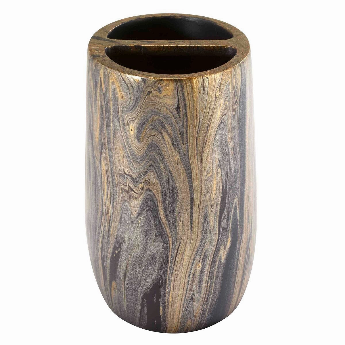 Nicole Miller Harper Black/Gold Toothbrush Holder