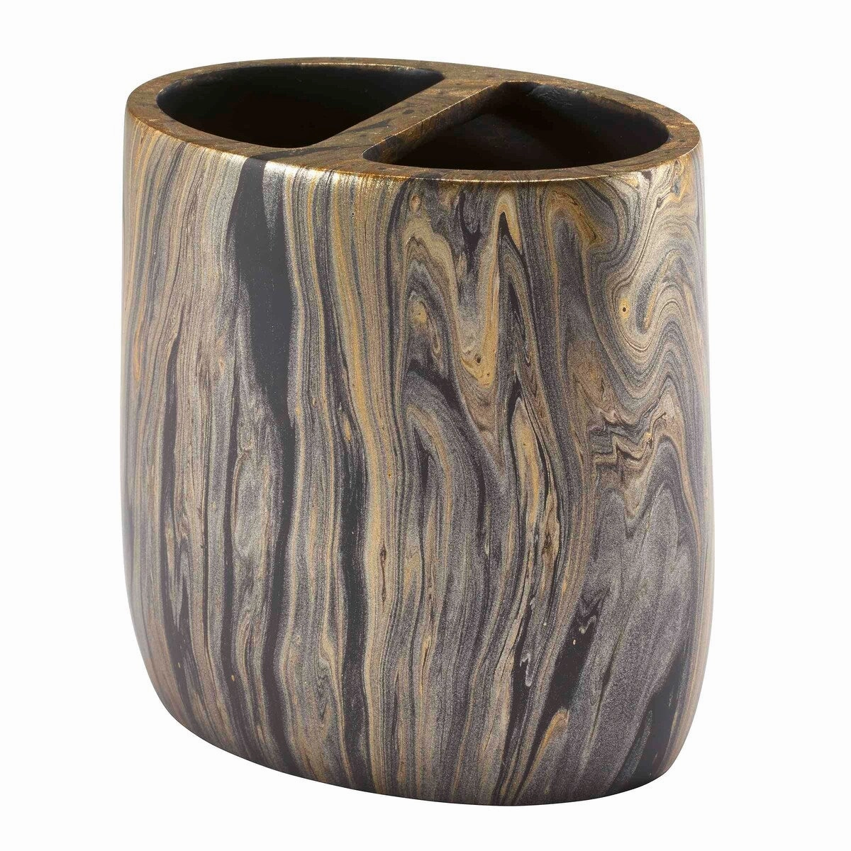 Nicole Miller Harper Black/Gold Toothbrush Holder