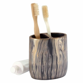 Nicole Miller Harper Black/Gold Toothbrush Holder toothbrush holder,bathroom cup,bathroom organizer