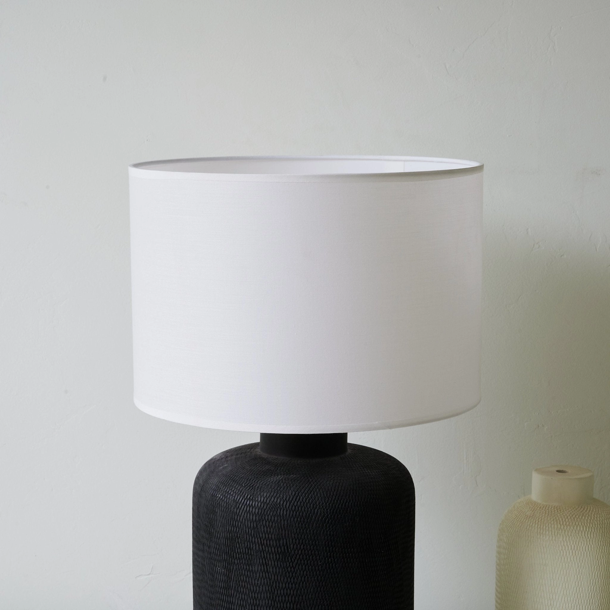 Nocturne Textured Black Table Lamp