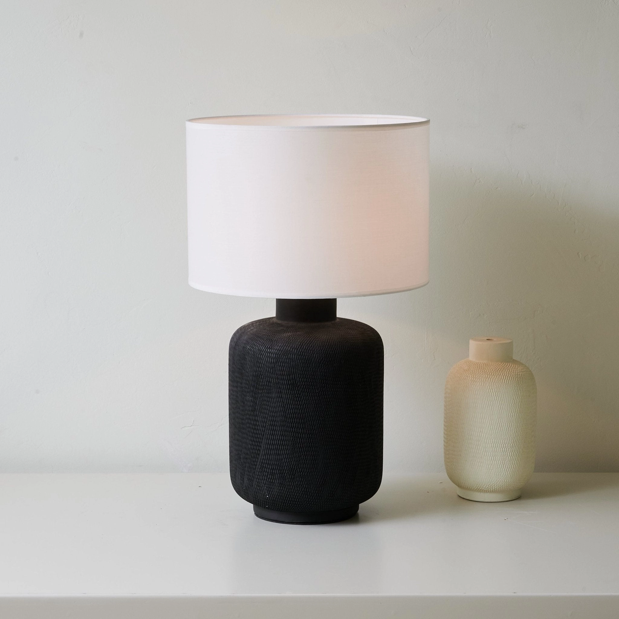Nocturne Textured Black Table Lamp