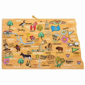 North Dakota Cutting Board with Artwork by Fish Kiss cutting board,chopping board,kitchen tools