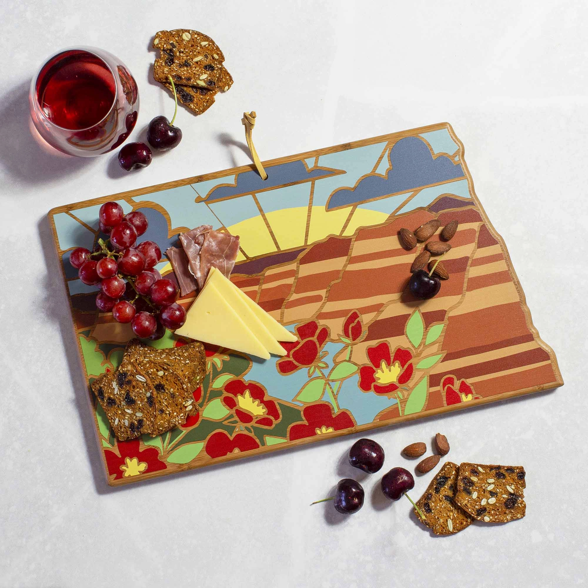 North Dakota Cutting Board with Artwork by Summer Stokes