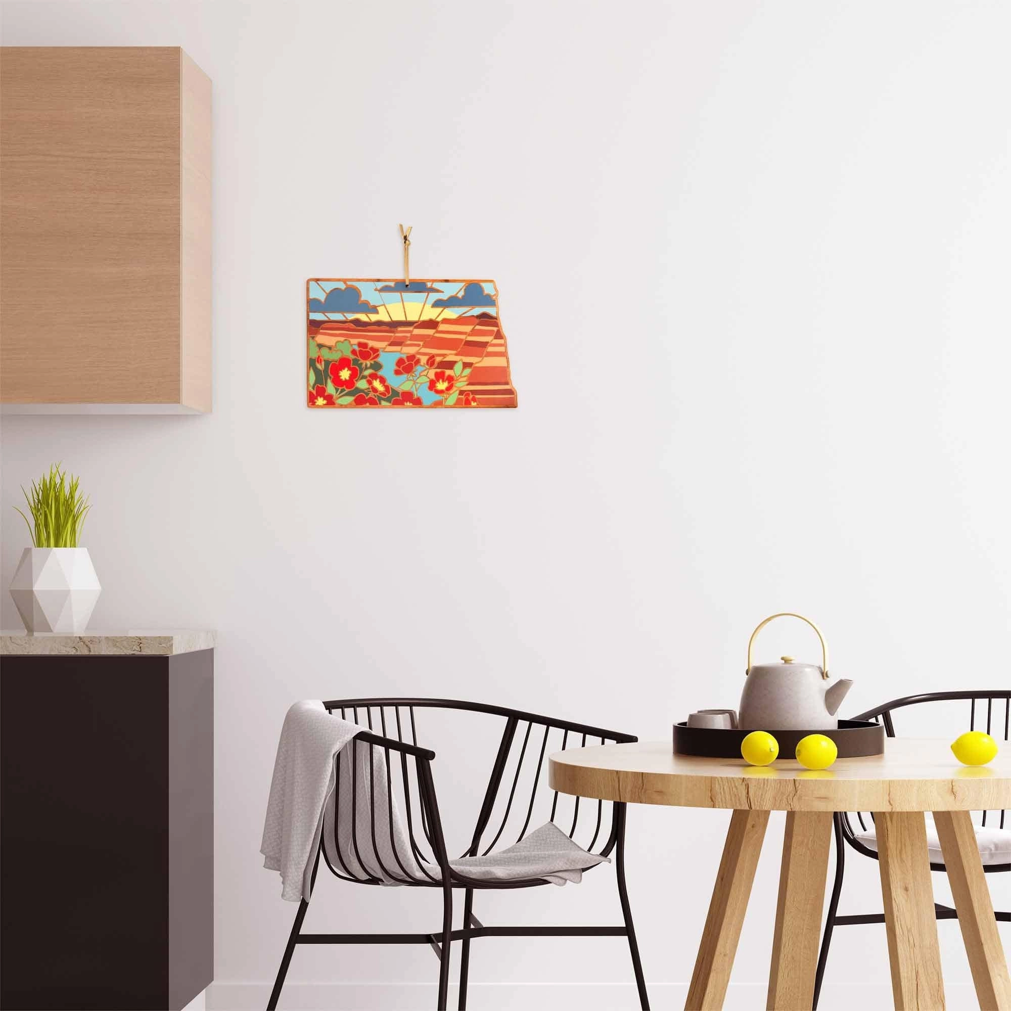 North Dakota Cutting Board with Artwork by Summer Stokes