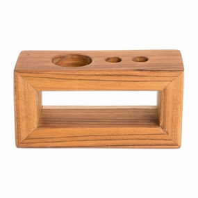Novica Handmade Minimalist Plan Wood Toothbrush Holder - Brown toothbrush holder,bathroom cup,bathroom organizer