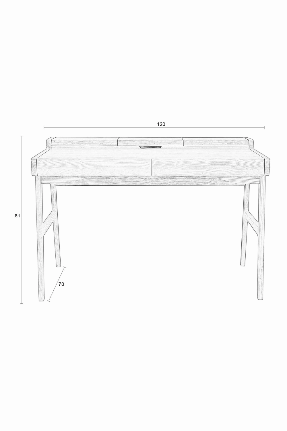 Oak Modern Desk | Zuiver Kaat