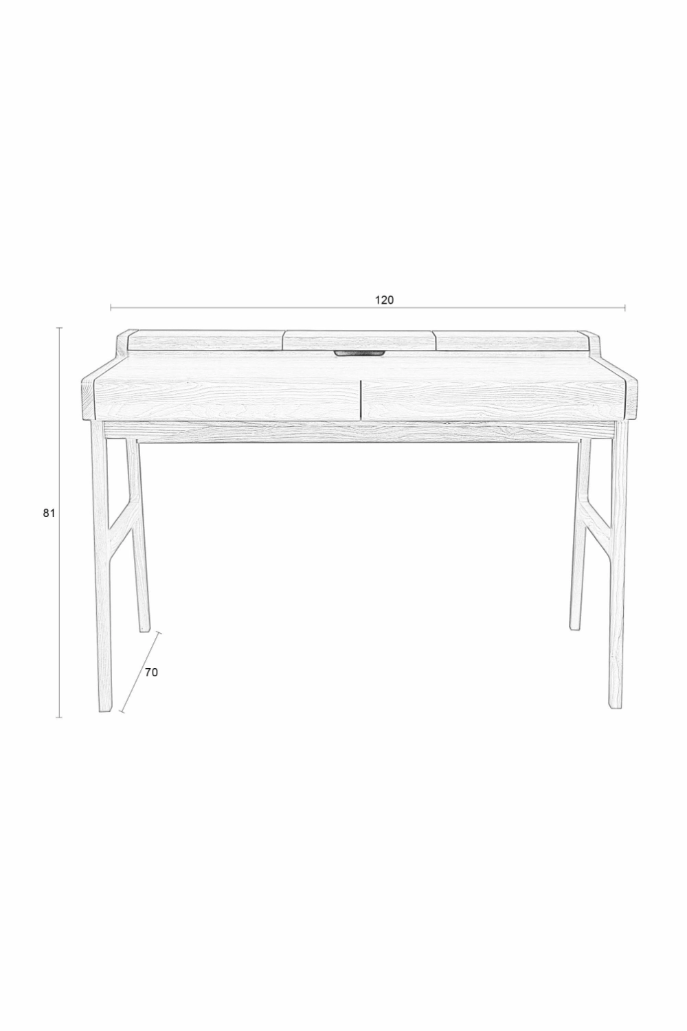 Oak Modern Desk | Zuiver Kaat