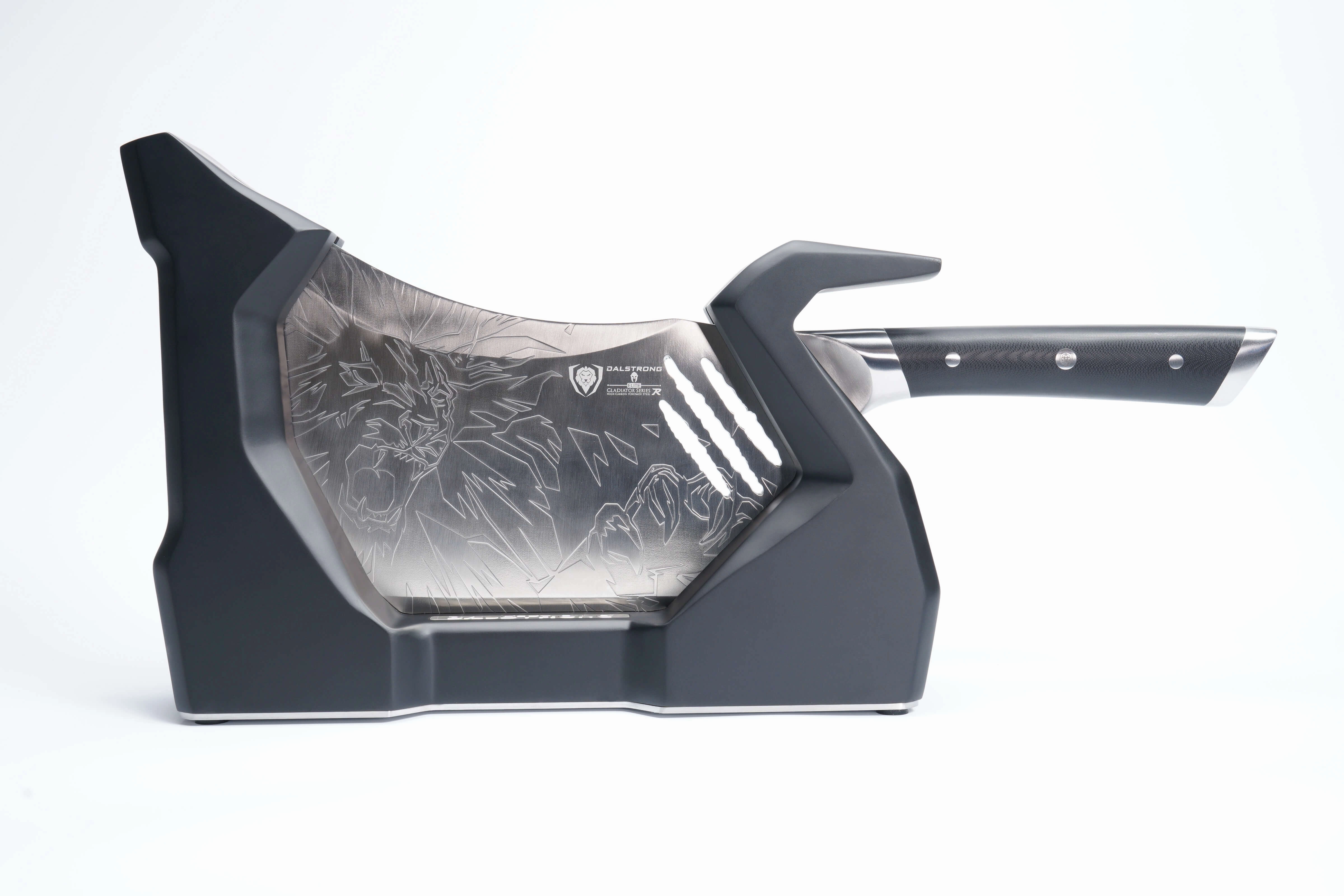 Obliterator XL Cleaver Knife | Rubberwood Stand | Gladiator Series R | Dalstrong 