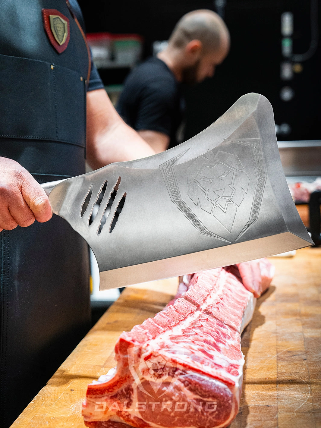 Obliterator XL Cleaver Knife | Rubberwood Stand | Gladiator Series R | Dalstrong 