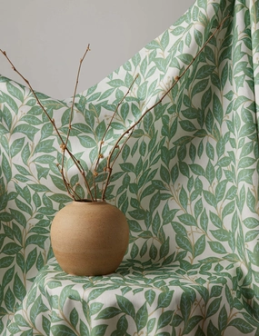 Orchard Leaves Green on Linen by Wallshoppe home decor,home accents,interior accessories