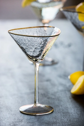 Organic Cocktail Glass With Gold Rim kitchenware,kitchen essentials,cooking tools